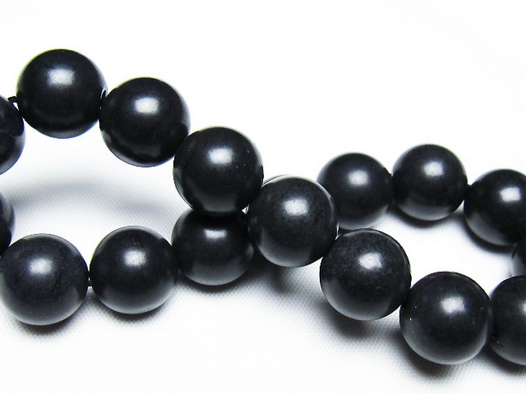 北海道上ノ国町産 ブラックシリカブレスレット 12mm [T325-5277] 2枚目