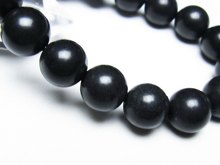 北海道上ノ国町産 ブラックシリカブレスレット 12mm [T325-5277] 3枚目
