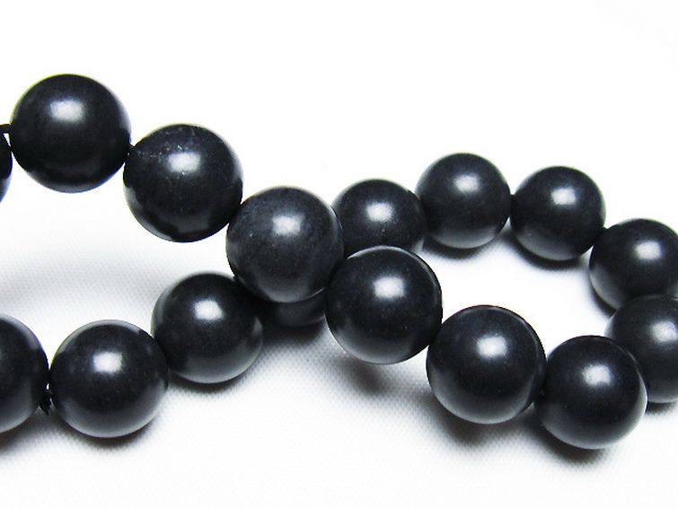 北海道上ノ国町産 ブラックシリカブレスレット 12mm [T325-5284] 2枚目