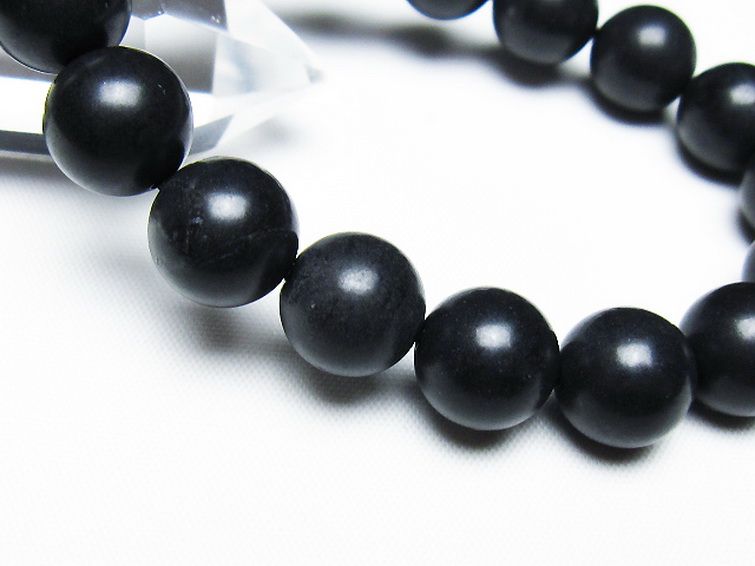 北海道上ノ国町産 ブラックシリカブレスレット 12mm [T325-5284] 3枚目