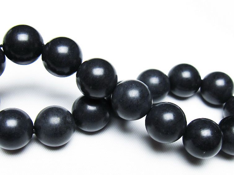北海道上ノ国町産 ブラックシリカブレスレット 12mm [T325-5289] 2枚目