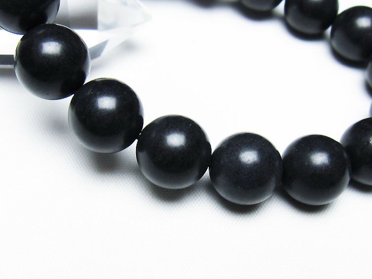 北海道上ノ国町産 ブラックシリカブレスレット 12mm [T325-5289] 3枚目