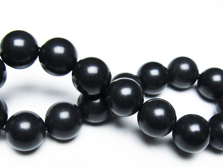 北海道上ノ国町産 ブラックシリカブレスレット 12mm [T325-5295] 2枚目