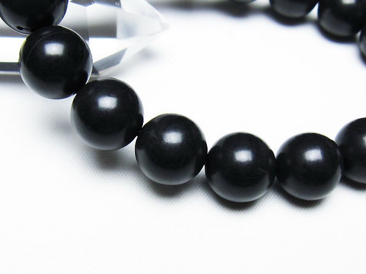 北海道上ノ国町産 ブラックシリカブレスレット 12mm [T325-5295] 3枚目