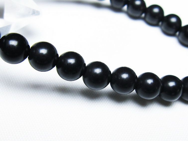 北海道上ノ国町産 ブラックシリカブレスレット 7mm [t325-5315] 3枚目
