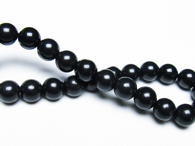 北海道上ノ国町産 ブラックシリカブレスレット 8mm [t325-5335] 2枚目