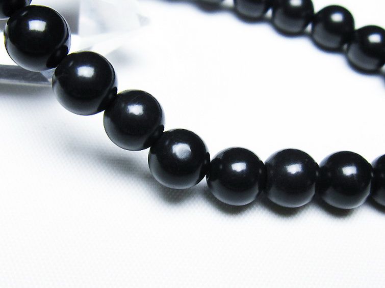 北海道上ノ国町産 ブラックシリカブレスレット 8mm [t325-5335] 3枚目