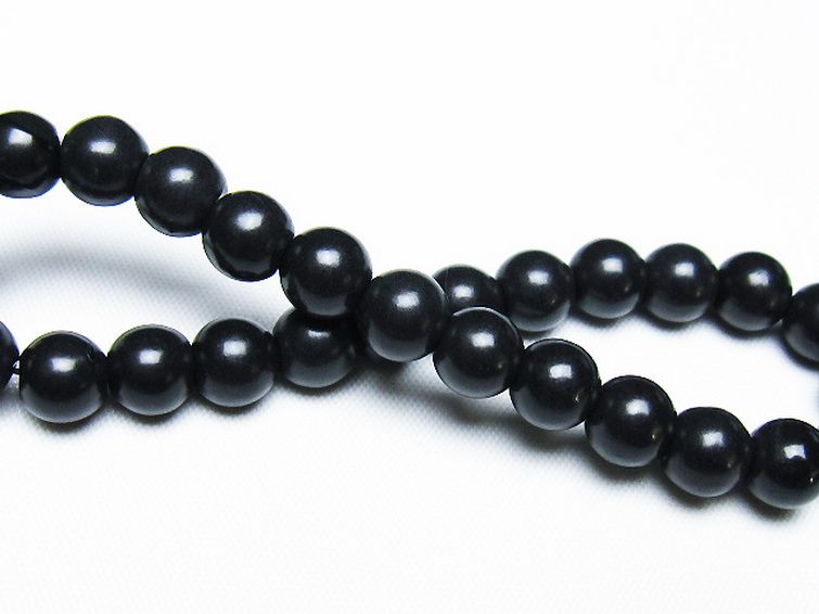 北海道上ノ国町産 ブラックシリカブレスレット 8mm [t325-5355] 2枚目