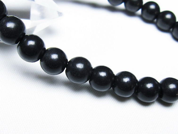 北海道上ノ国町産 ブラックシリカブレスレット 8mm [t325-5355] 3枚目
