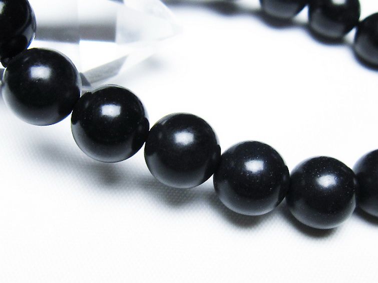 北海道上ノ国町産 ブラックシリカブレスレット 10mm [t325-5373] 3枚目