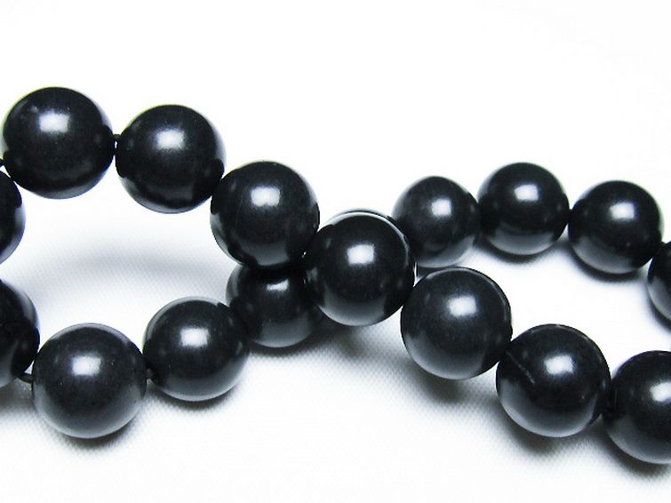 北海道上ノ国町産 ブラックシリカブレスレット 12mm [t325-5391] 2枚目