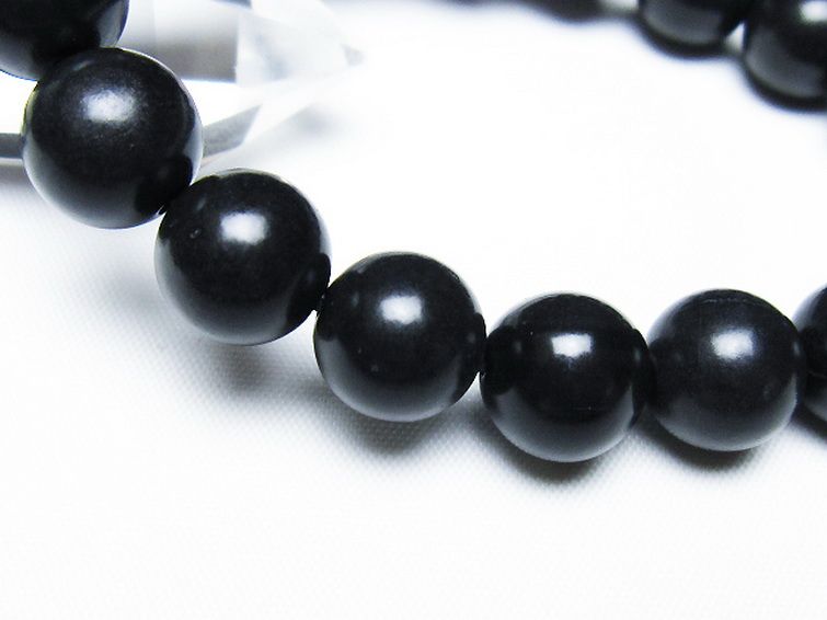 北海道上ノ国町産 ブラックシリカブレスレット 12mm [t325-5391] 3枚目