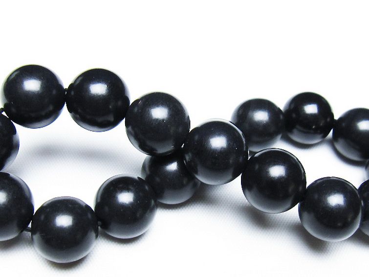 北海道上ノ国町産 ブラックシリカブレスレット 12mm [t325-5418] 2枚目