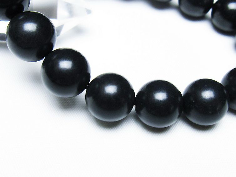 北海道上ノ国町産 ブラックシリカブレスレット 12mm [t325-5432] 3枚目