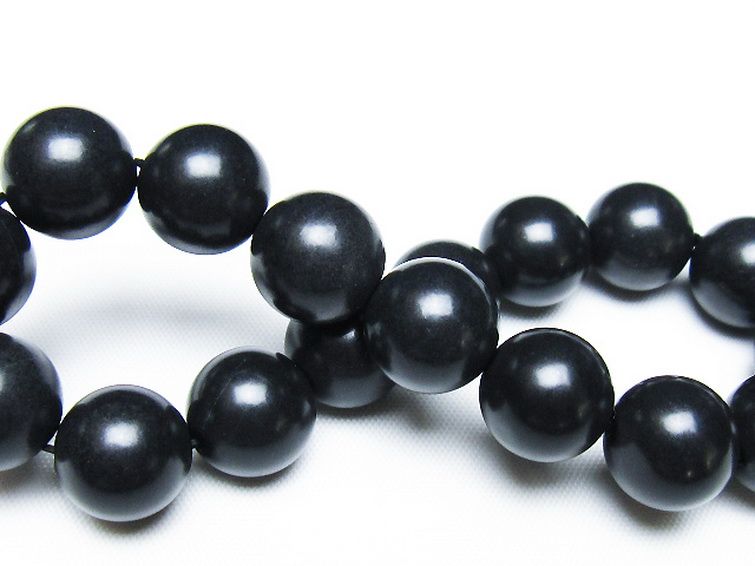 北海道上ノ国町産 ブラックシリカブレスレット 12mm [t325-5445] 2枚目