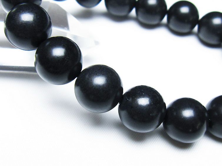 北海道上ノ国町産 ブラックシリカブレスレット 12mm [t325-5445] 3枚目