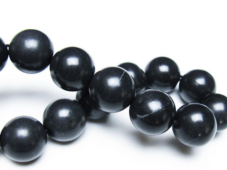 北海道上ノ国町産 ブラックシリカブレスレット 14mm [t325-5453] 2枚目