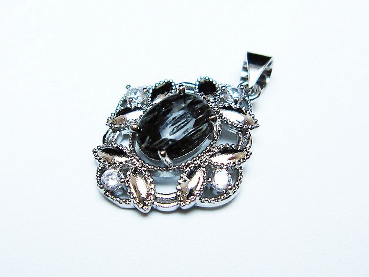 ブラックルチルクォーツペンダント [t343-1583] 3枚目