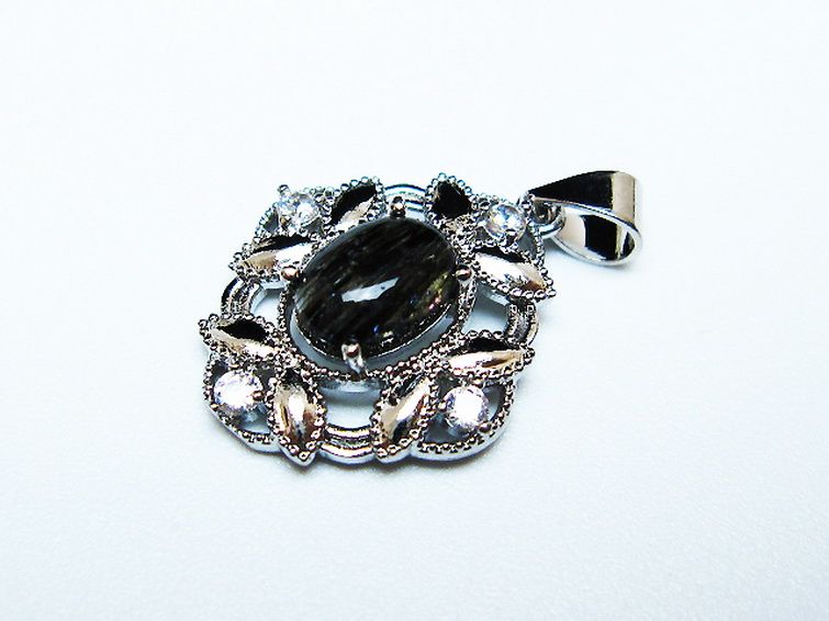 ブラックルチルクォーツペンダント [t343-1588] 3枚目