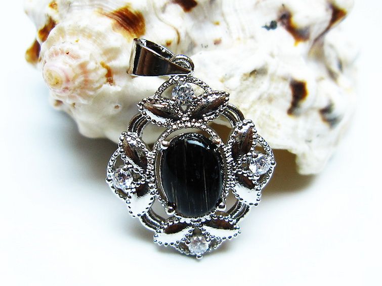 ブラックルチルクォーツペンダント [t343-1597] 1枚目