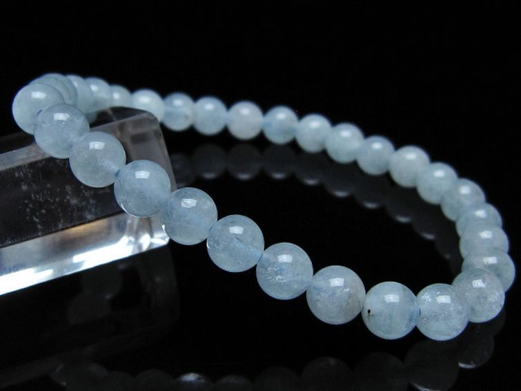 アクアマリンブレスレット 6mm [t35-20765] 1枚目