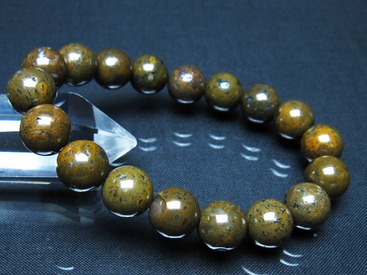 コンドライト「サハラNWA869隕石」ブレスレット 12mm [t352-1790] 1枚目
