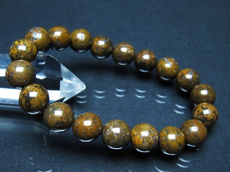 コンドライト「サハラNWA869隕石」ブレスレット 11mm [t352-1804] 1枚目