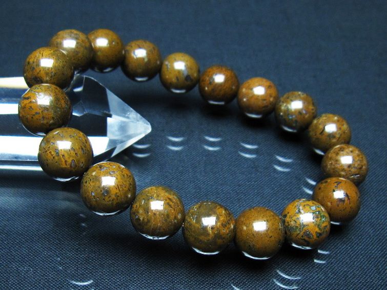 コンドライト「サハラNWA869隕石」ブレスレット 11mm [t352-1808] 1枚目