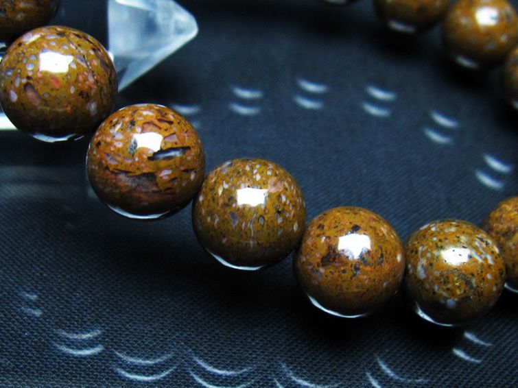 コンドライト「サハラNWA869隕石」ブレスレット 12mm [t352-1823] 3枚目