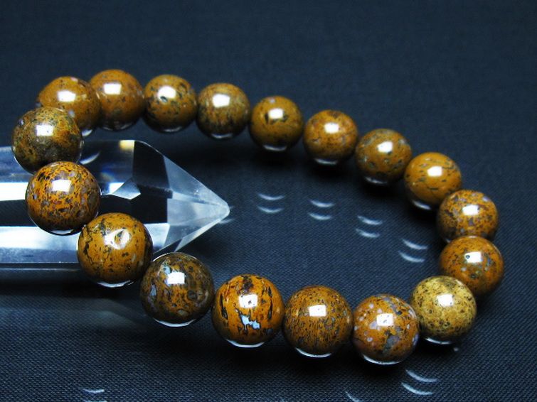 コンドライト「サハラNWA869隕石」ブレスレット 12mm [t352-1830] 1枚目