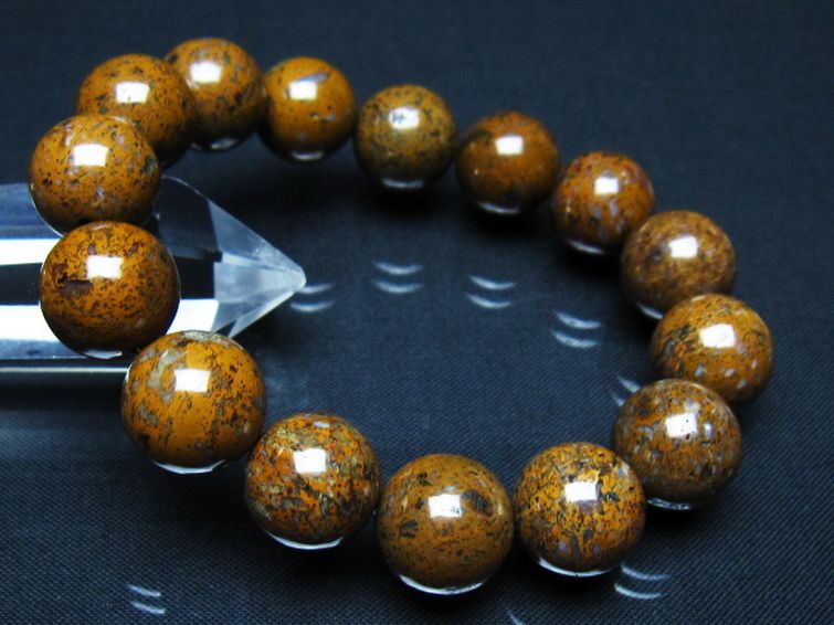 コンドライト「サハラNWA869隕石」ブレスレット 14mm [t352-1834] 1枚目