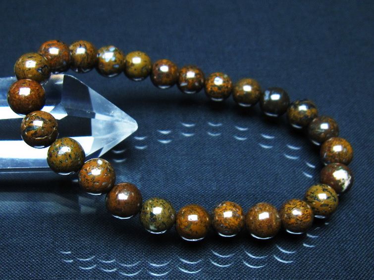 コンドライト「サハラNWA869隕石」ブレスレット 8mm [t352-1839] 1枚目