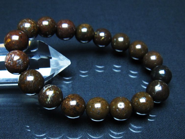 コンドライト「サハラNWA869隕石」ブレスレット 12mm [t352-1844] 1枚目