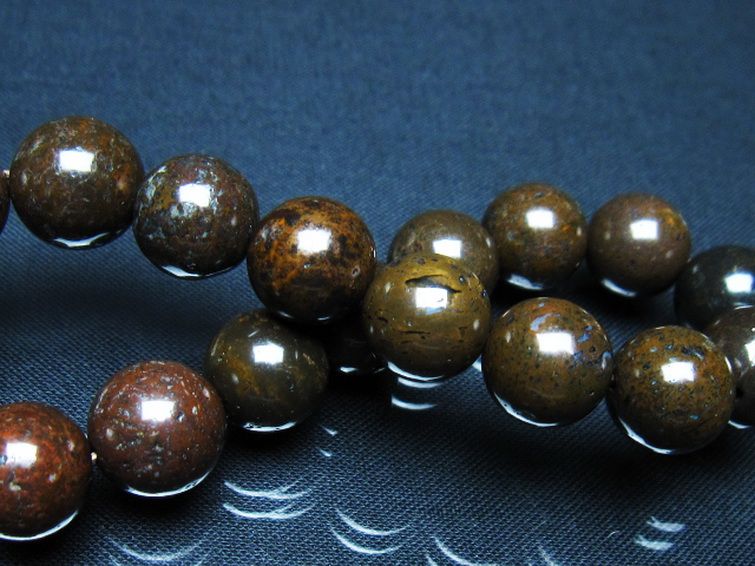 コンドライト「サハラNWA869隕石」ブレスレット 12mm [t352-1844] 2枚目