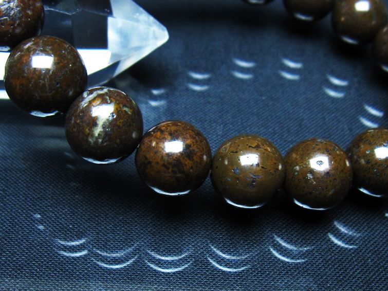 コンドライト「サハラNWA869隕石」ブレスレット 12mm [t352-1844] 3枚目