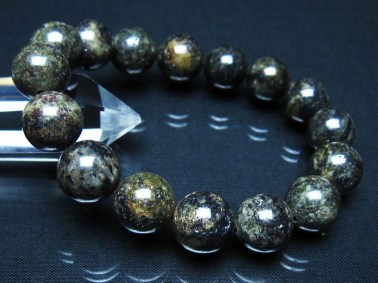 コンドライト「サハラNWA869隕石」ブレスレット 14mm [t352-1850] 1枚目
