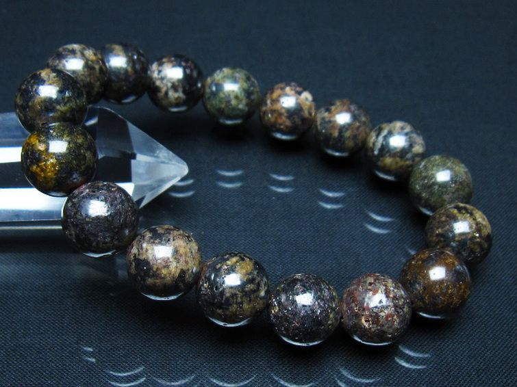 コンドライト「サハラNWA869隕石」ブレスレット 13mm [t352-1864] 1枚目