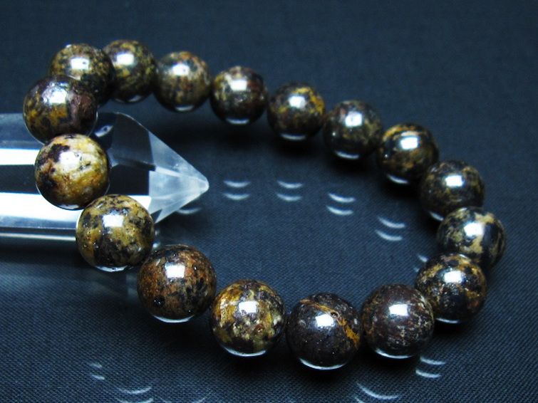 コンドライト「サハラNWA869隕石」ブレスレット 12mm [t352-1872] 1枚目