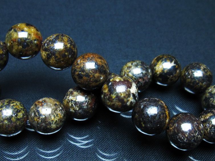 コンドライト「サハラNWA869隕石」ブレスレット 12mm [t352-1872] 2枚目