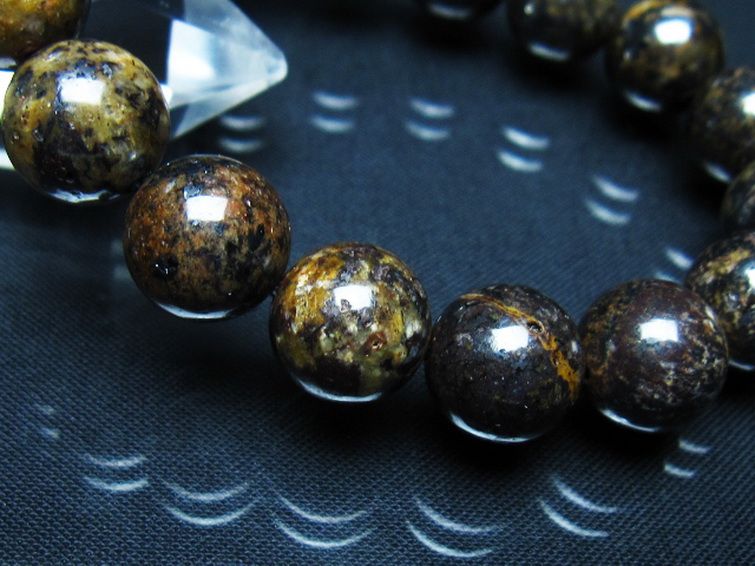 コンドライト「サハラNWA869隕石」ブレスレット 12mm [t352-1872] 3枚目