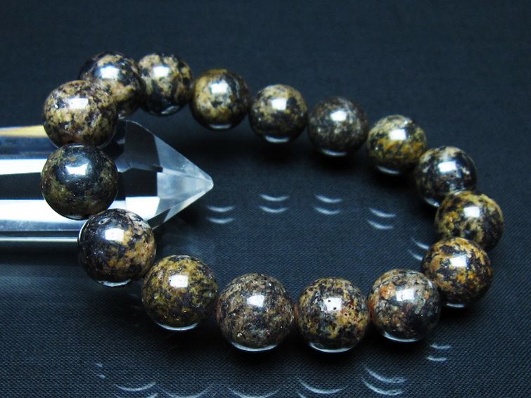 コンドライト「サハラNWA869隕石」ブレスレット 13mm [t352-1886] 1枚目