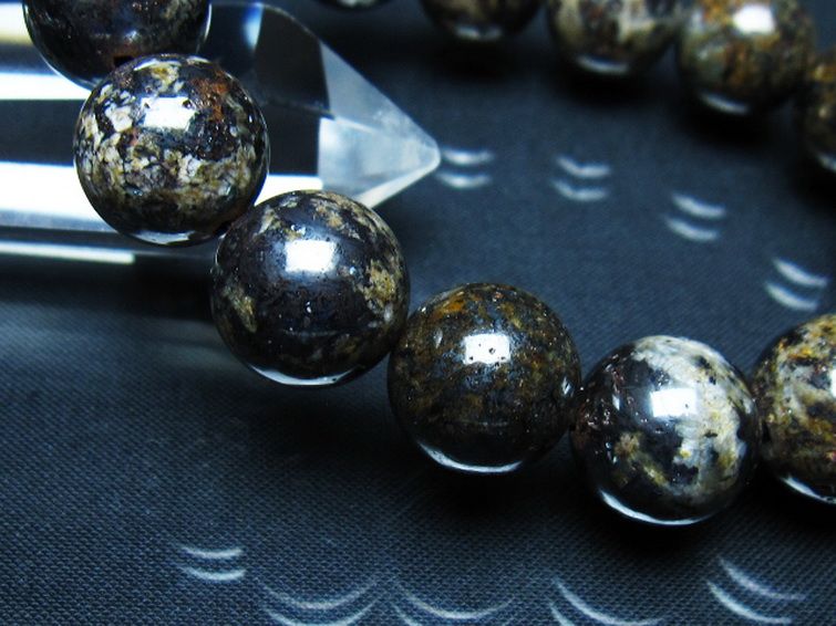 コンドライト「サハラNWA869隕石」ブレスレット 15mm [t352-1889] 3枚目