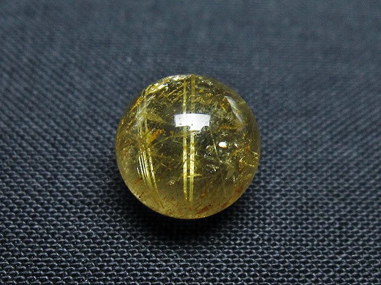 ゴールドタイチンルチル入り水晶丸玉 10mm [T355-1431] 2枚目