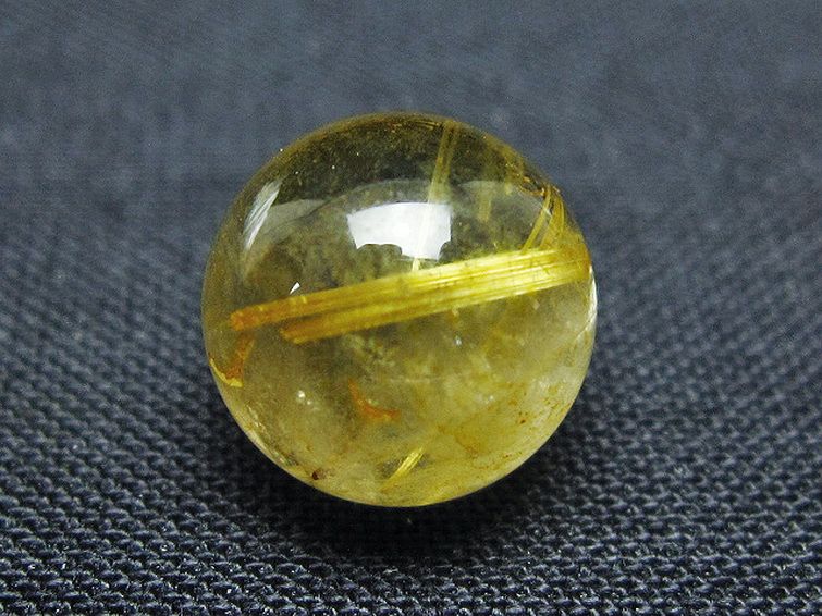 ゴールドタイチンルチル入り水晶丸玉 10mm [t355-1616] 2枚目