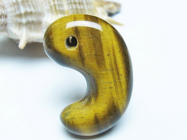 タイガーアイ※黄虎目石勾玉 [t356-1748] 3枚目