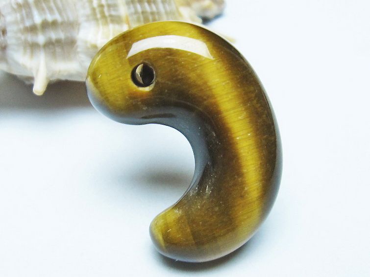 タイガーアイ※黄虎目石勾玉 [t356-1761] 3枚目