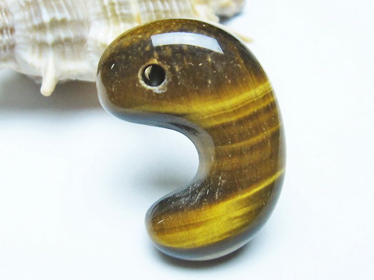 タイガーアイ※黄虎目石勾玉 [t356-1767] 3枚目