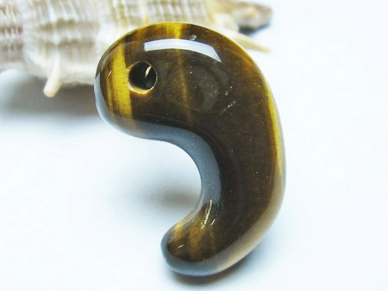 タイガーアイ※黄虎目石勾玉 [t356-1784] 3枚目