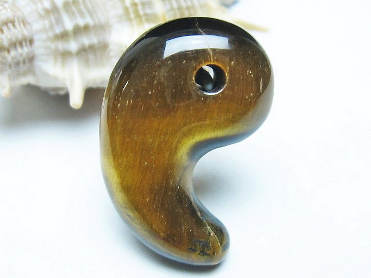タイガーアイ※黄虎目石勾玉 [t356-1799] 3枚目