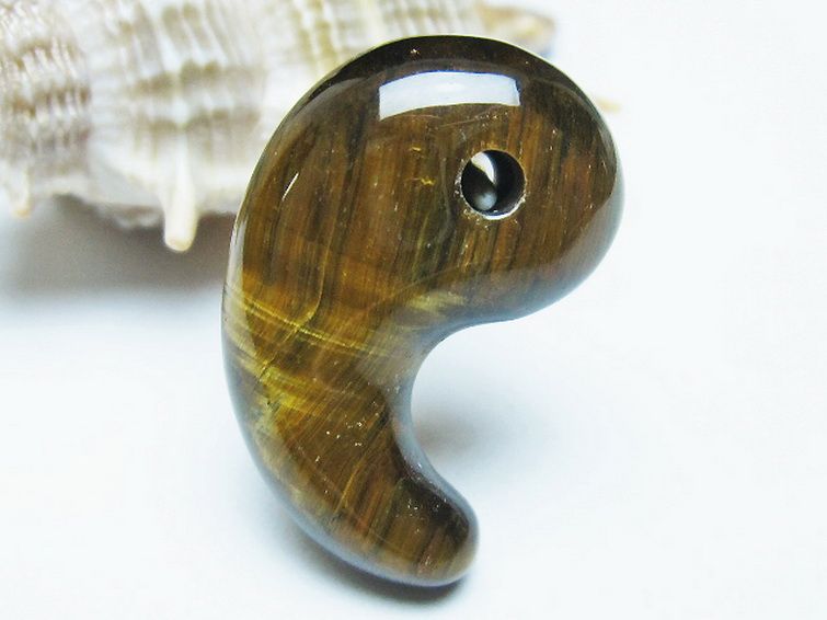 タイガーアイ※黄虎目石勾玉 [t356-1807] 3枚目